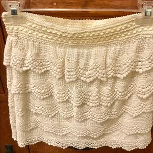 Belle Tweed crocheted mini skirt S, NWT